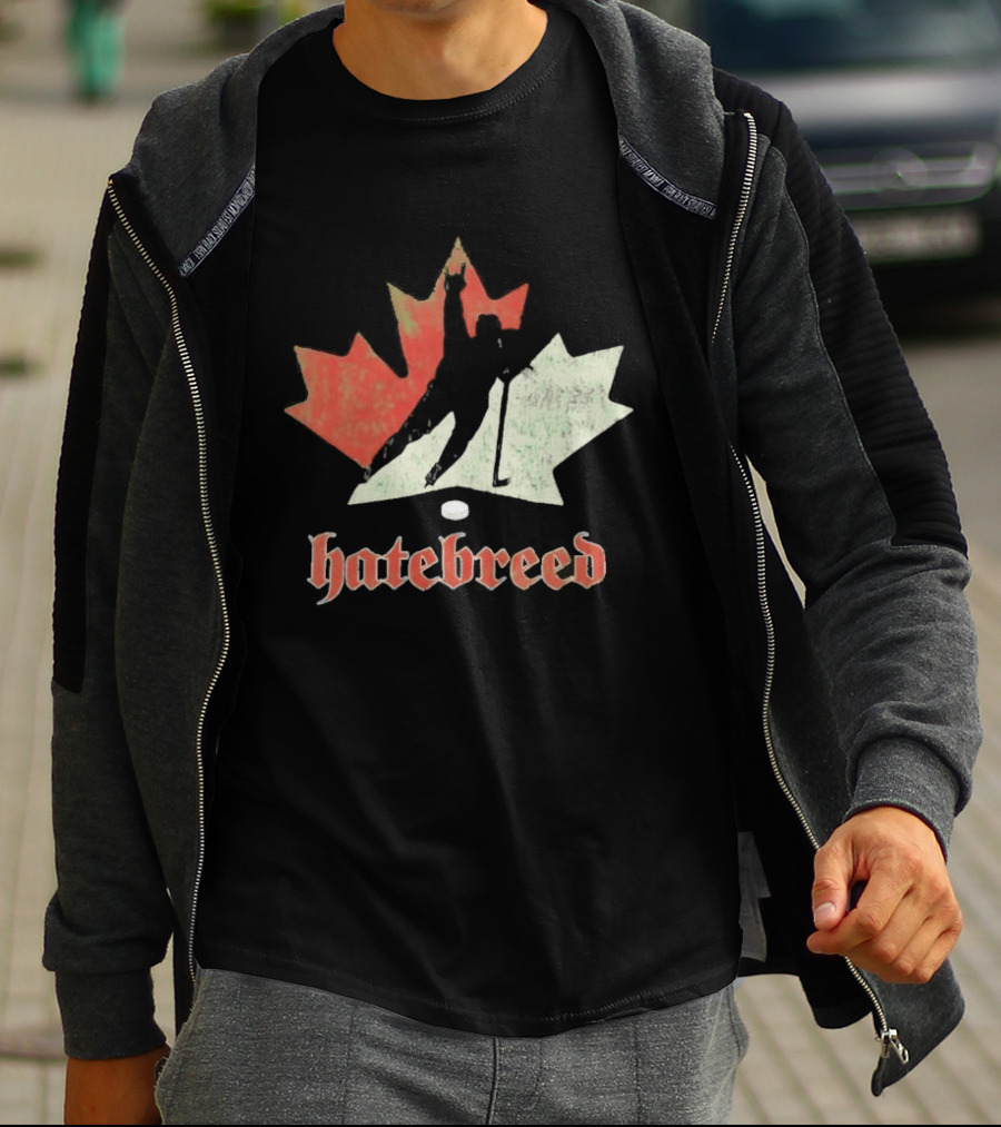 Maple Leaf Hockey Player Hatebreed T-Shirt