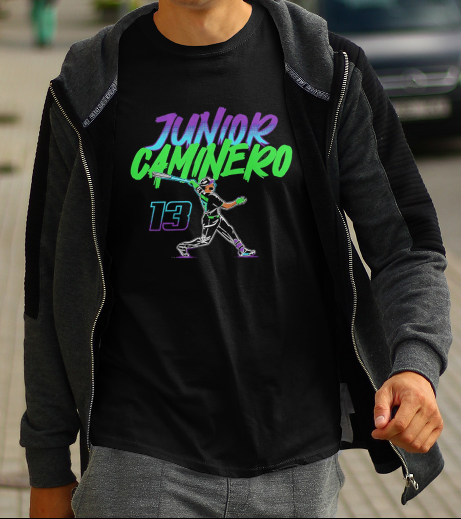 Junior Caminero Tampa Bay Rays Baseball Slugger Swing 13 T-Shirt