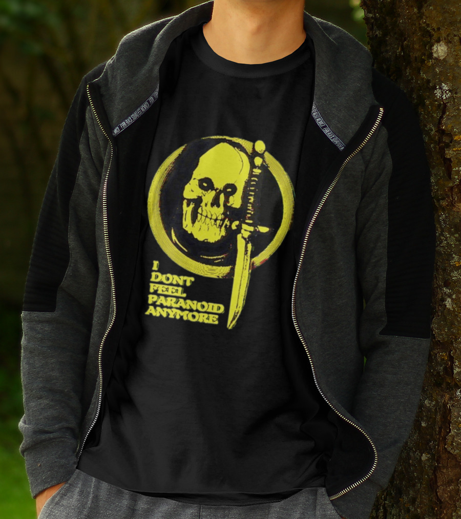 I Don't Feel Paranoid Anymore Skull Dagger Retro Horror Vibe T-Shirt