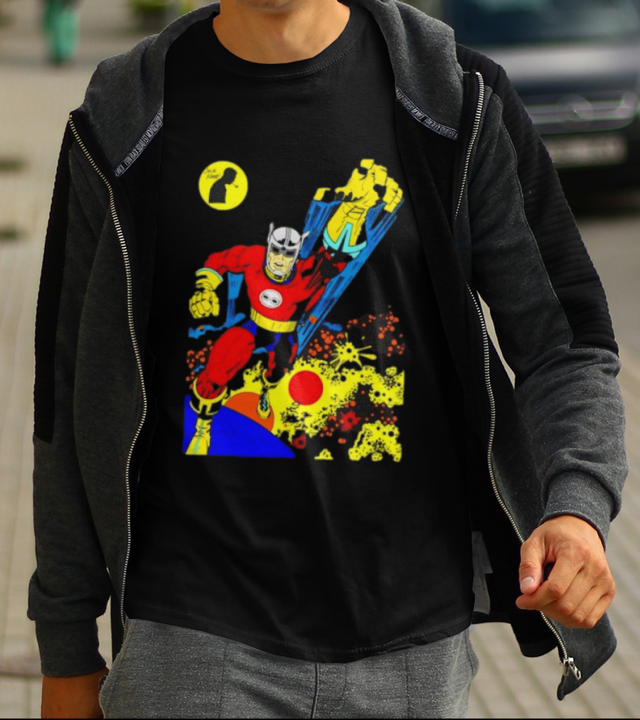 Jack Kirby Galactic Superhero Comic Book Dynamic Action T-Shirt