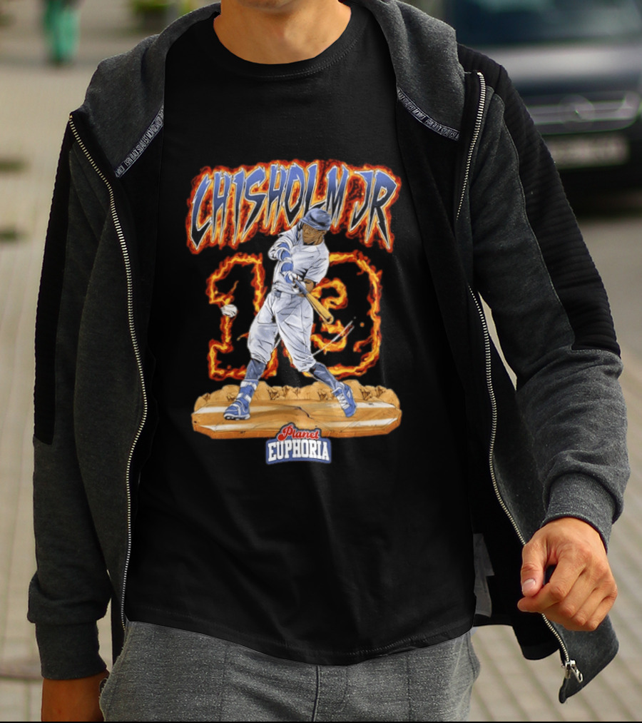 CHISHOLM JR 13 Baseball Swing Planet Euphoria T-Shirt