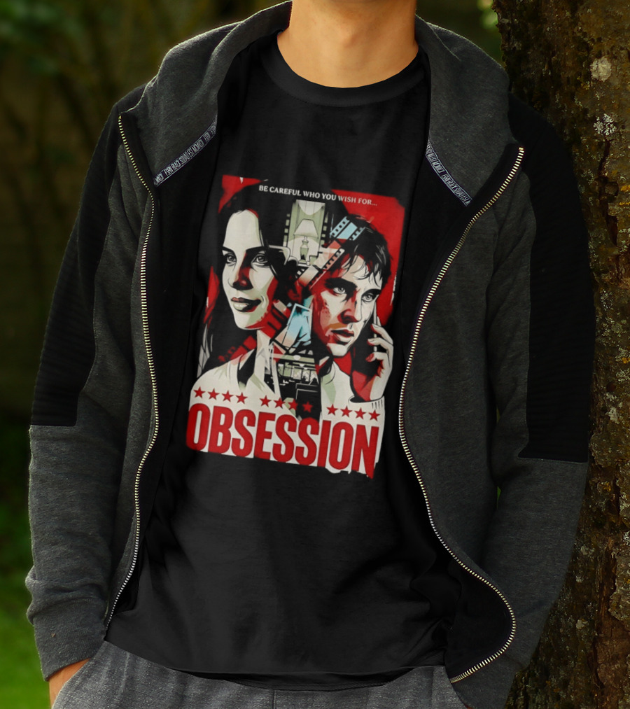Obsession Be Careful Who You Wish For Movie Red And White Faces T-Shirt