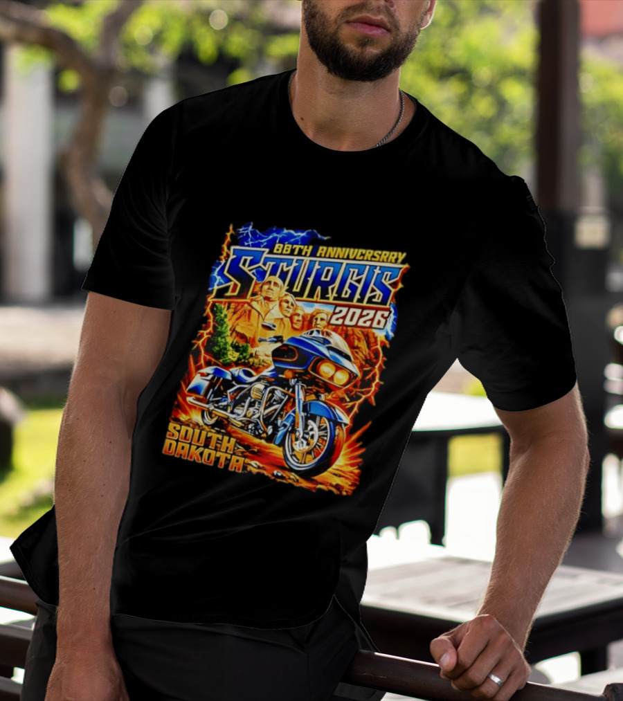 88th Anniversary Sturgis 2026 South Dakota Motorcycle Mount Rushmore T-Shirt