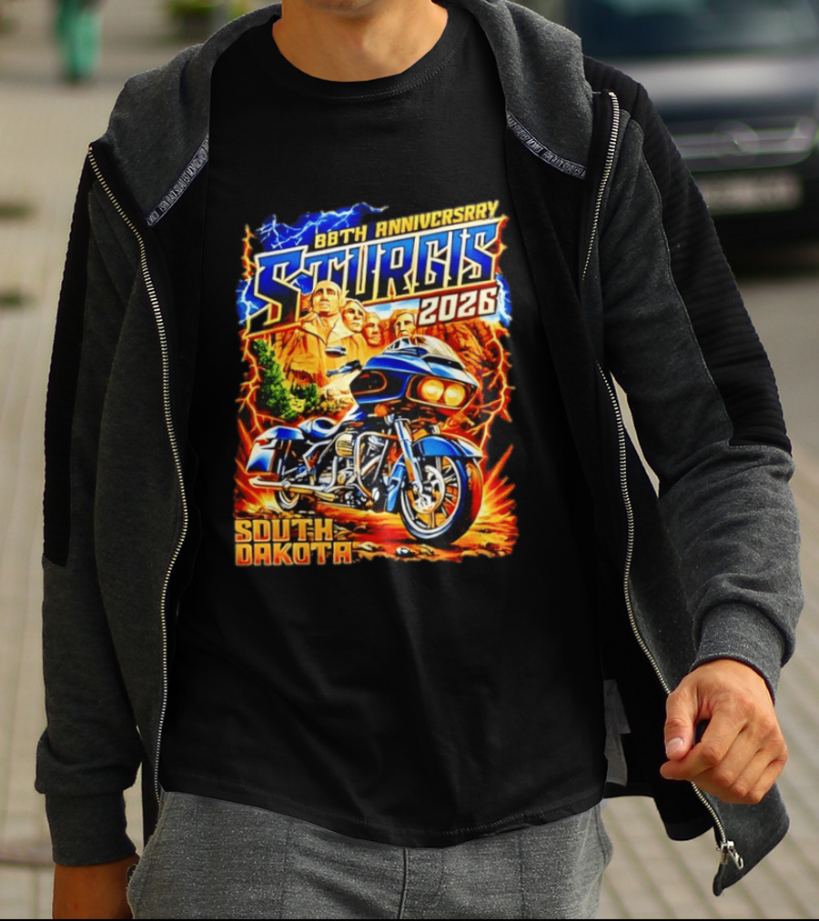 88th Anniversary Sturgis 2026 South Dakota Motorcycle Mount Rushmore T-Shirt