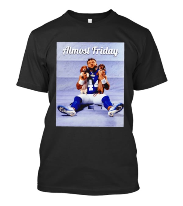 Almost Friday New York Giants 44 Football Player With Dogs T-Shirt