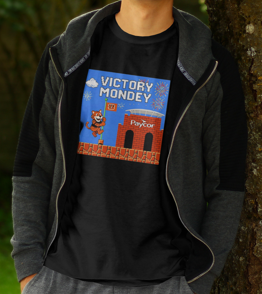Cincinnati Bengals Victory Mondey Pixel Art Tiger Paycor Stadium Celebration T-Shirt