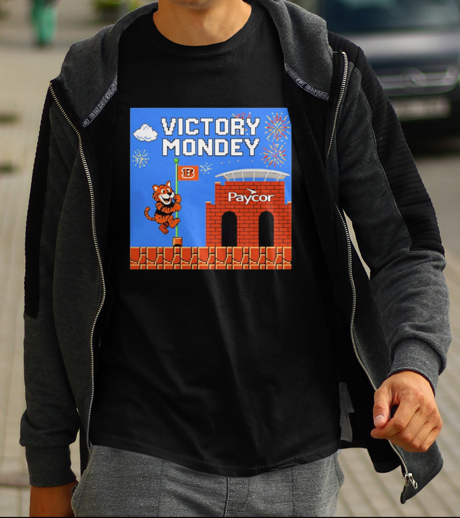Cincinnati Bengals Victory Mondey Pixel Art Tiger Paycor Stadium Celebration T-Shirt