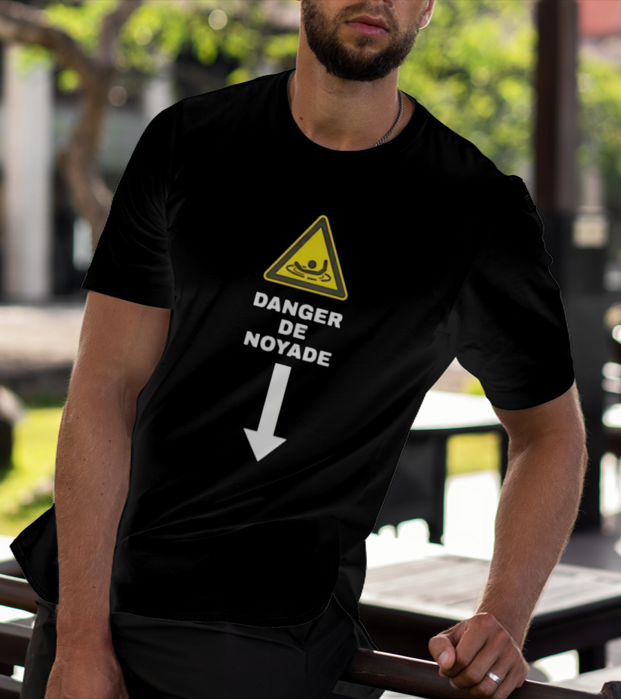 Danger De Noyade Drowning Hazard Triangle Warning T-Shirt