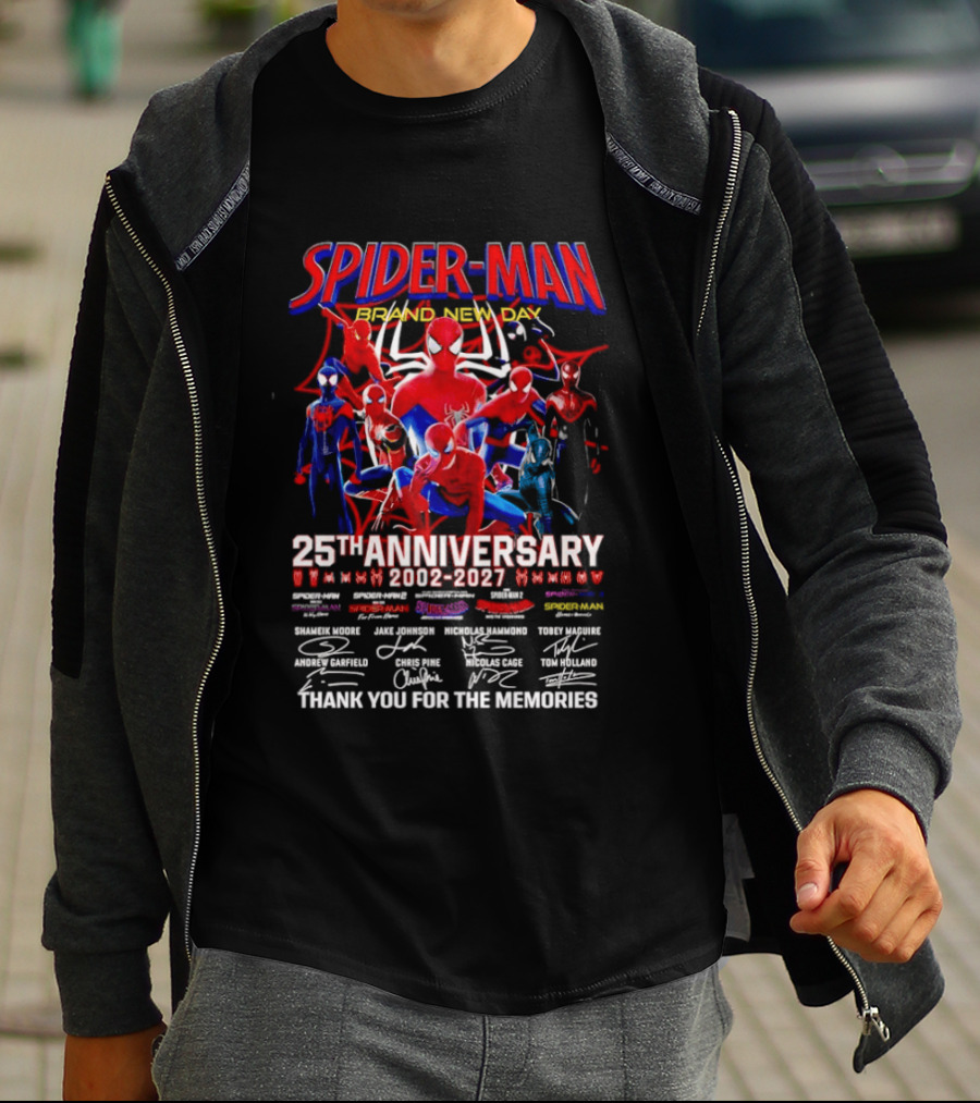 Spider Man Brand New Day 25th Anniversary 2002 2027 Thank You For The Memories T-Shirt