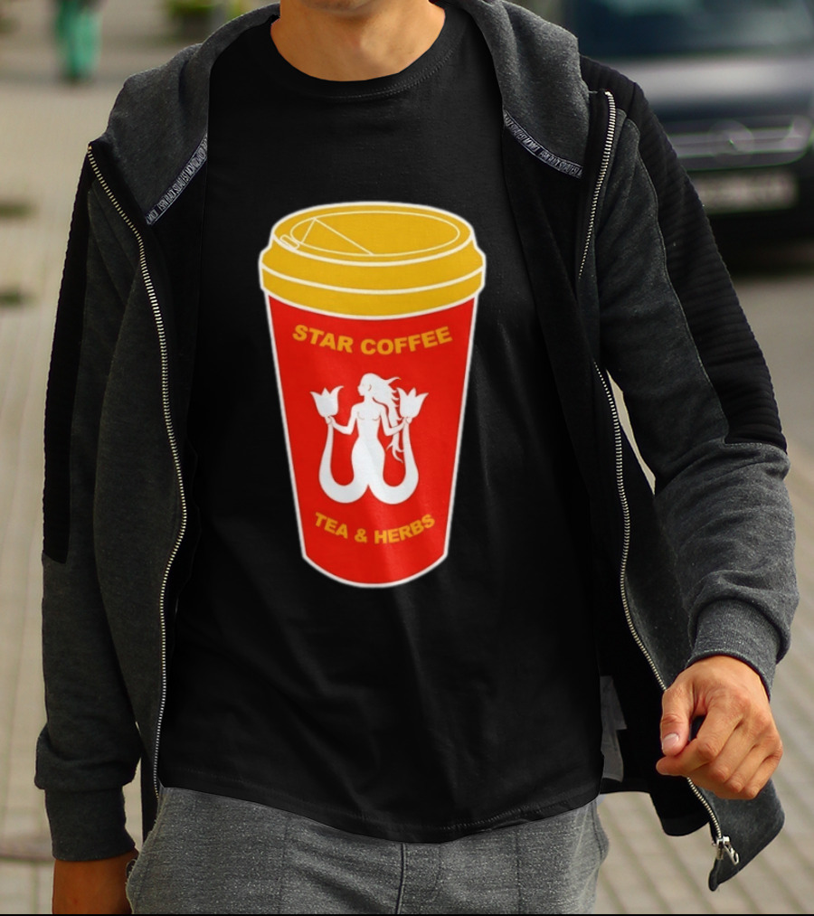 Star Coffee Tea & Herbs Mermaid Cup T-Shirt