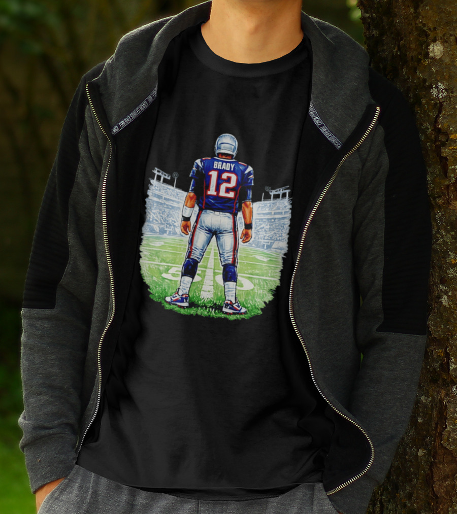 Brady 12 New England Patriots Football Stadium Back View T-Shirt