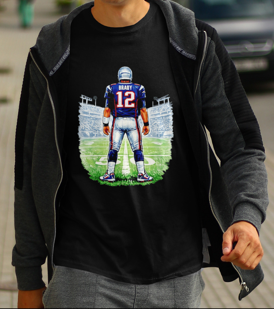 Brady 12 New England Patriots Football Stadium Back View T-Shirt