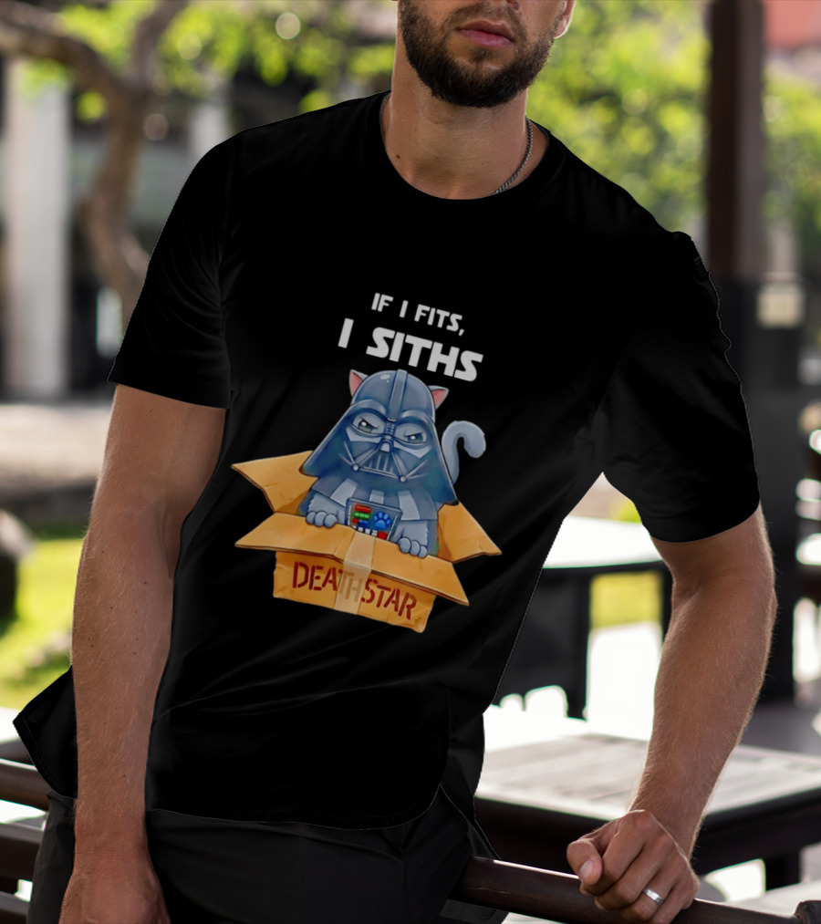 If I Fits I Siths Darth Vader Cat In Death Star Box T-Shirt