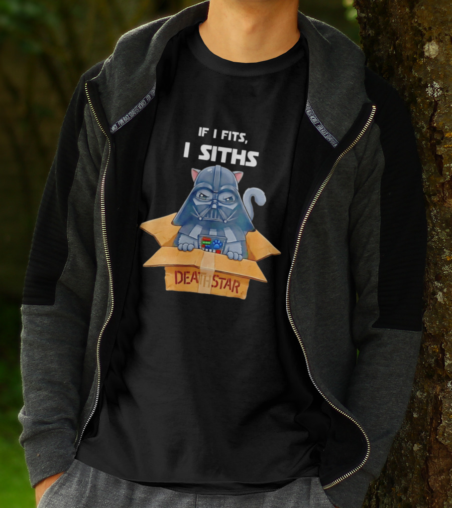 If I Fits I Siths Darth Vader Cat In Death Star Box T-Shirt