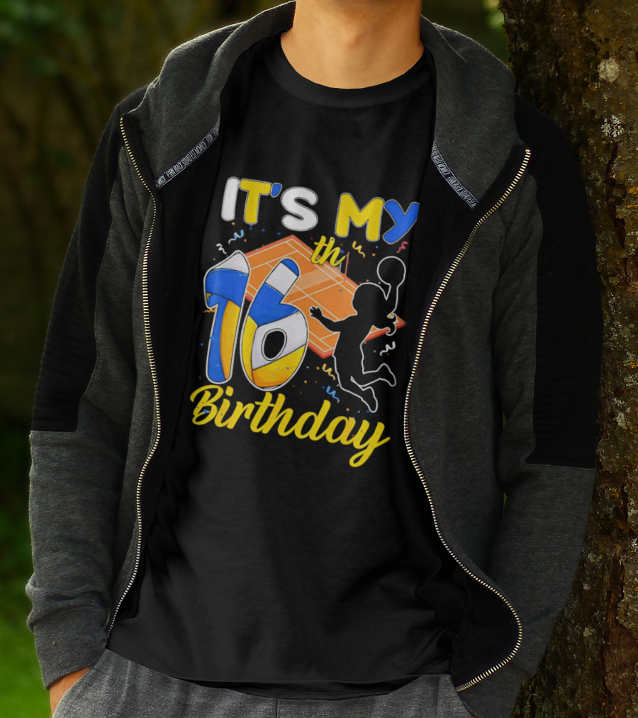 It's My 16th Birthday Volleyball Court T-Shirt