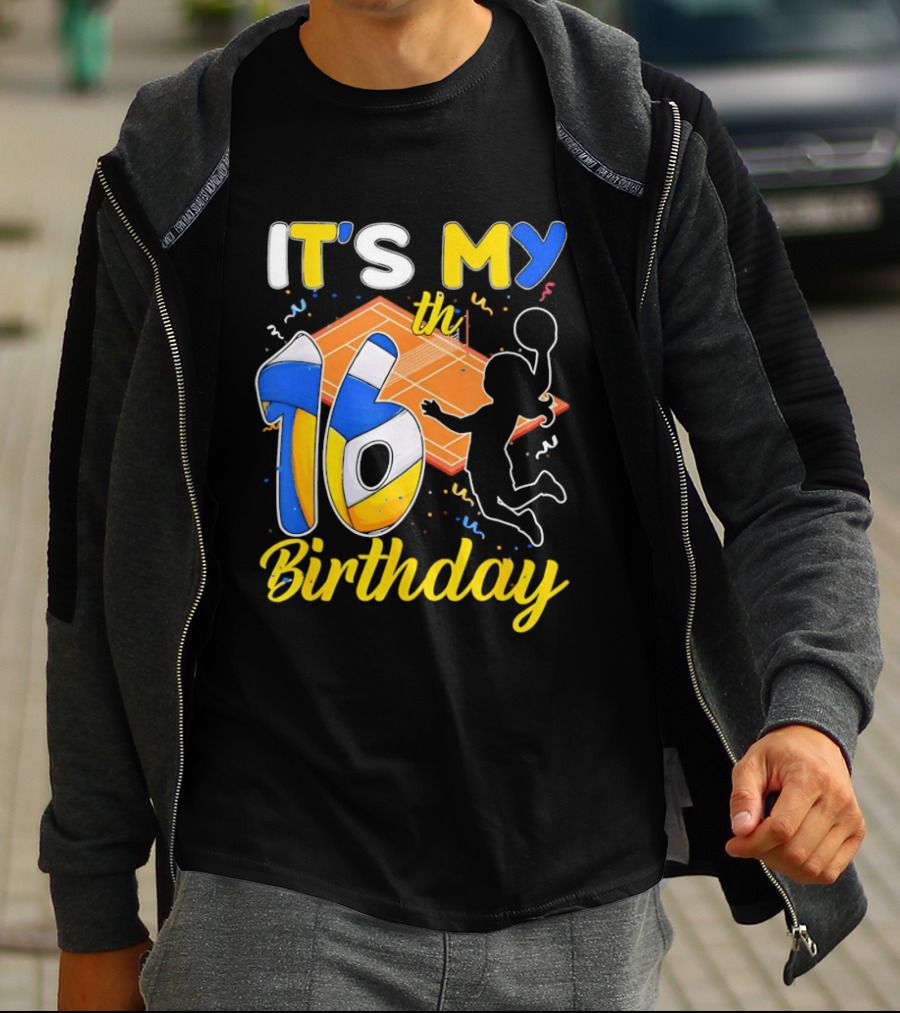 It's My 16th Birthday Volleyball Court T-Shirt