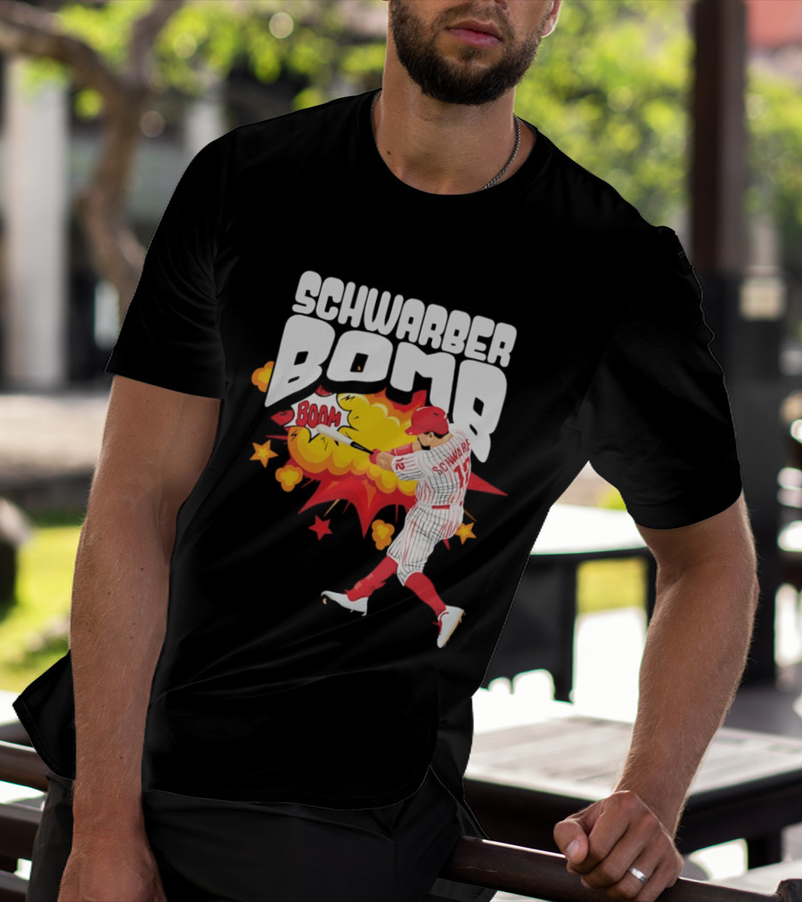 Schwarber Bomb Boom Baseball Philadelphia Phillies Player Action T-Shirt