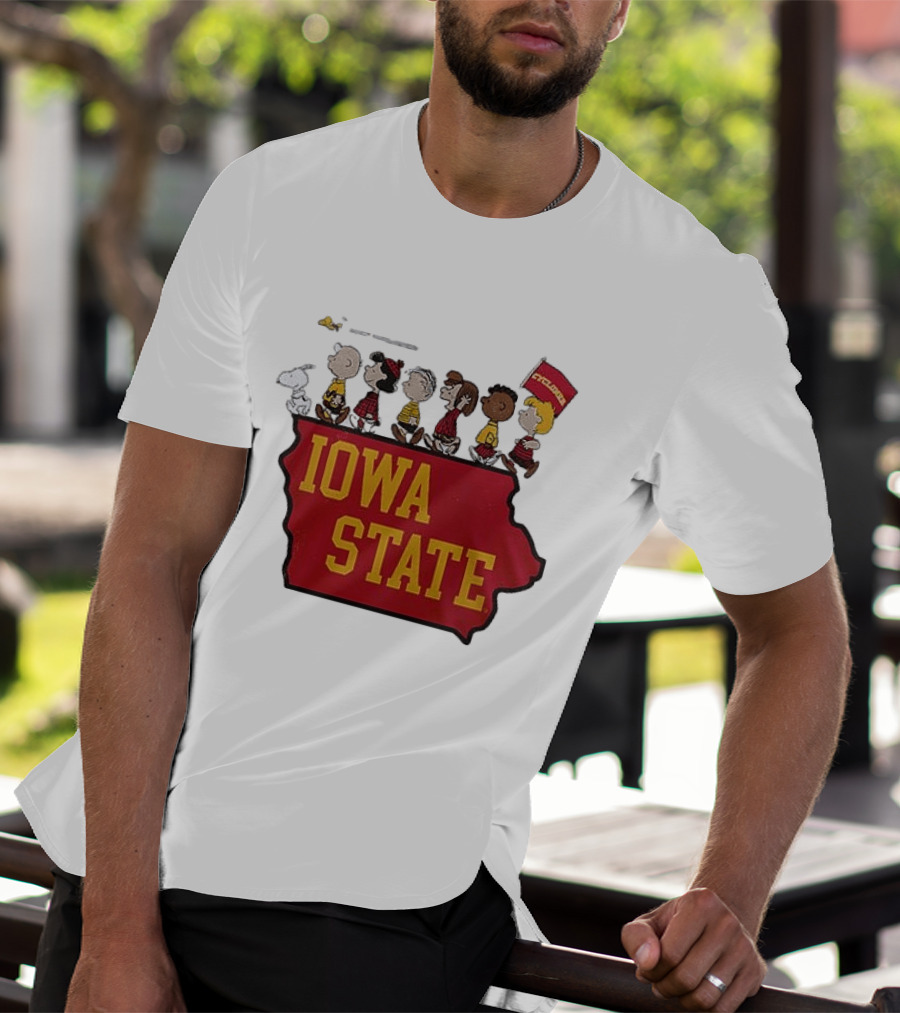 Iowa State Cyclones Peanuts Characters Marching With Snoopy And Friends T-Shirt