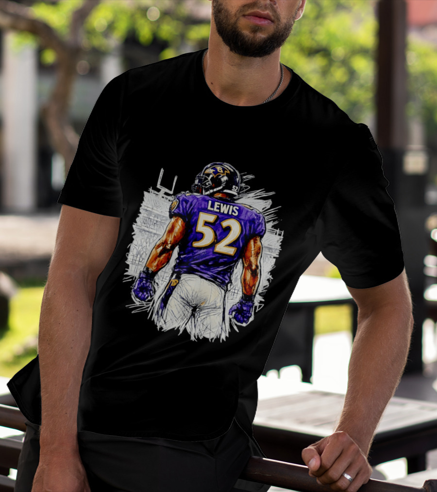 Ray Lewis Baltimore Ravens 52 Lewis Football Legendary Linebacker Ravens NFL Team T-Shirt