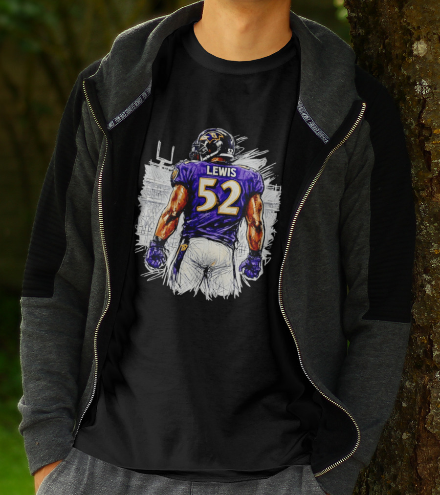 Ray Lewis Baltimore Ravens 52 Lewis Football Legendary Linebacker Ravens NFL Team T-Shirt