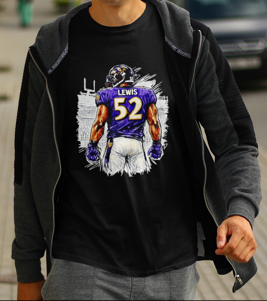 Ray Lewis Baltimore Ravens 52 Lewis Football Legendary Linebacker Ravens NFL Team T-Shirt