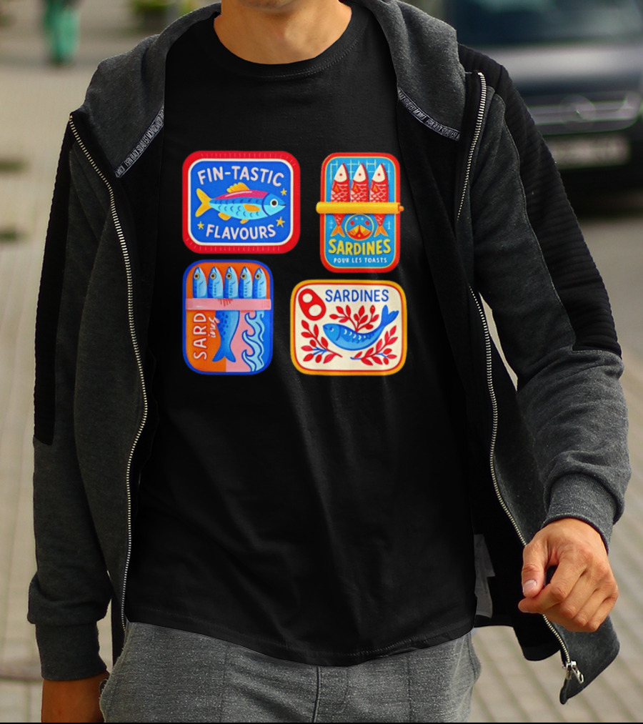 Fin Tastic Flavours Sardines Pour Les Toasts Sardines Sard Under The Sea T-Shirt