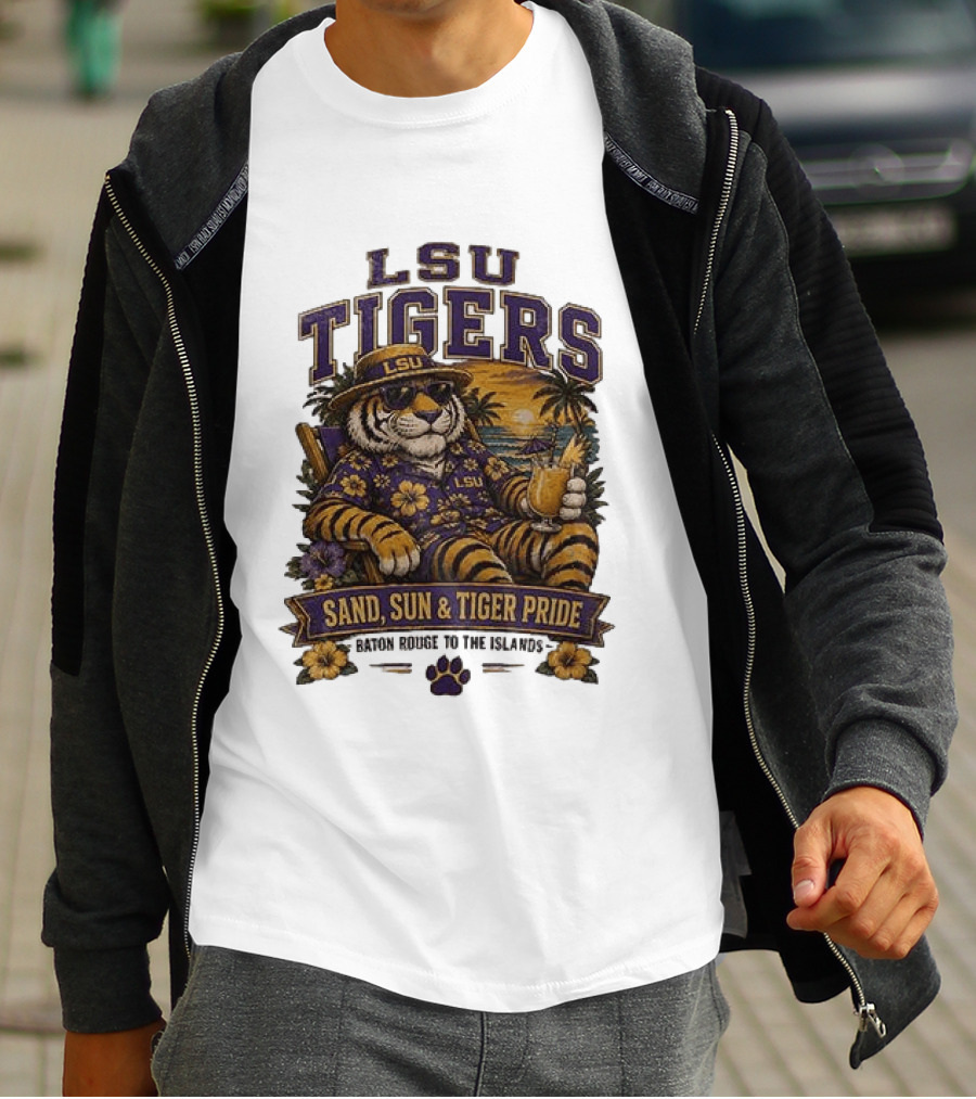 LSU Tigers Sand Sun And Tiger Pride Baton Rouge To The Islands T-Shirt