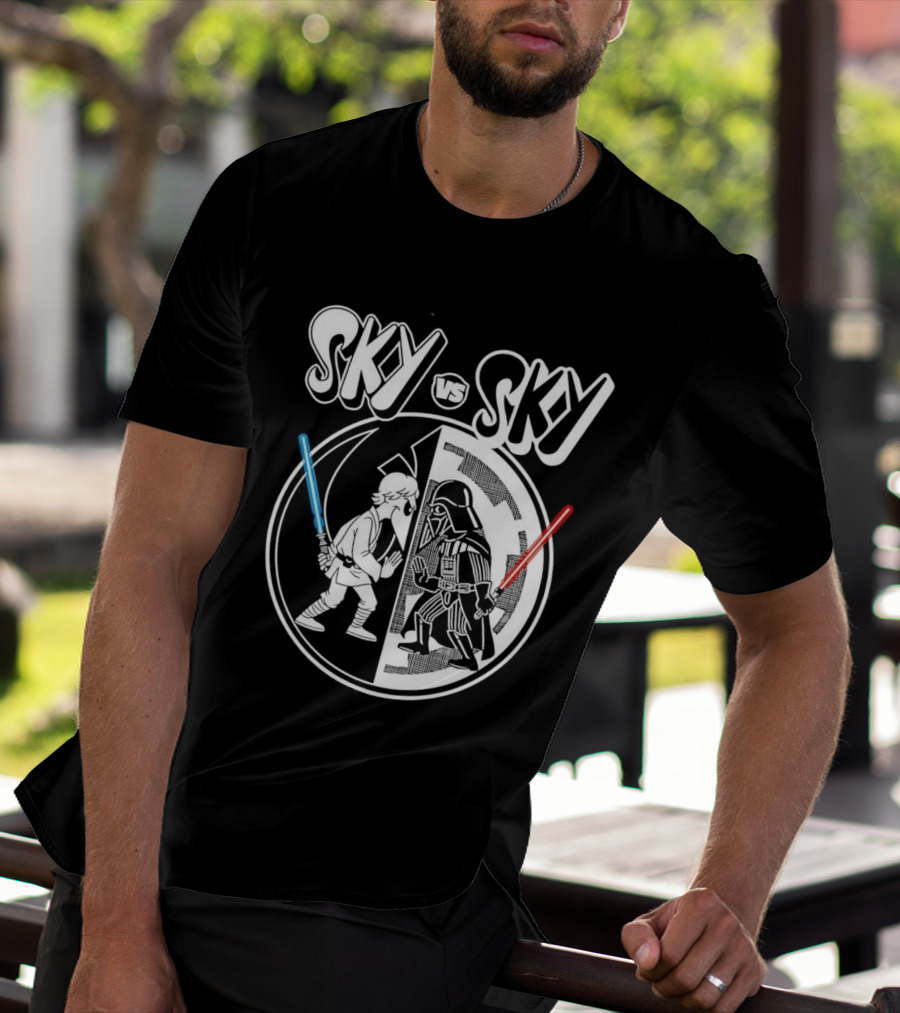 Sky Vs Sky Luke Skywalker Darth Vader Lightsaber Duel T-Shirt