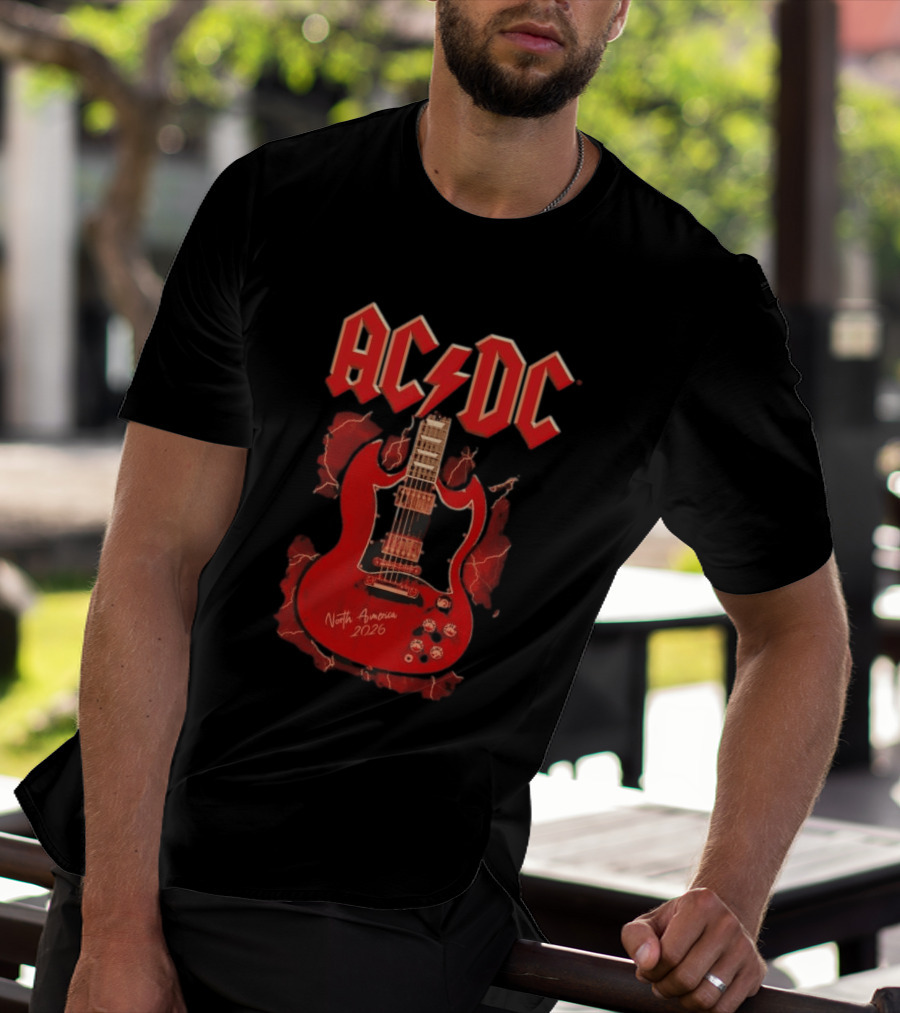 ACDC PWR Up Tour 2026 North America Angus Guitar Electro T-Shirt