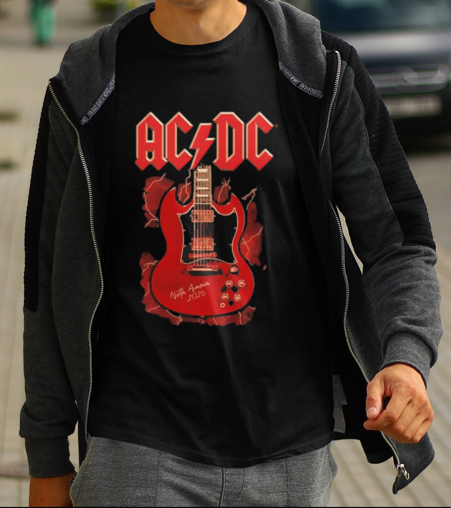 ACDC PWR Up Tour 2026 North America Angus Guitar Electro T-Shirt
