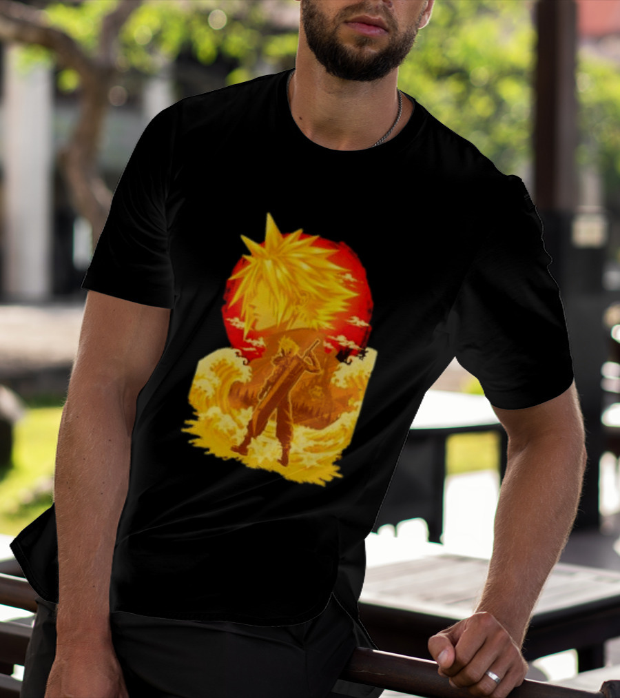 Cloud Strife Final Fantasy VII Shinra Ukiyo E Wave T-Shirt