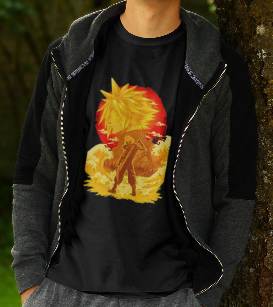 Cloud Strife Final Fantasy VII Shinra Ukiyo E Wave T-Shirt