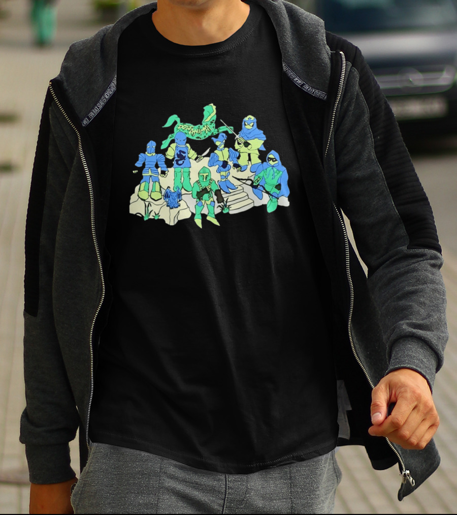 Dungeon Animal Fantasy Knight Warriors Group T-Shirt