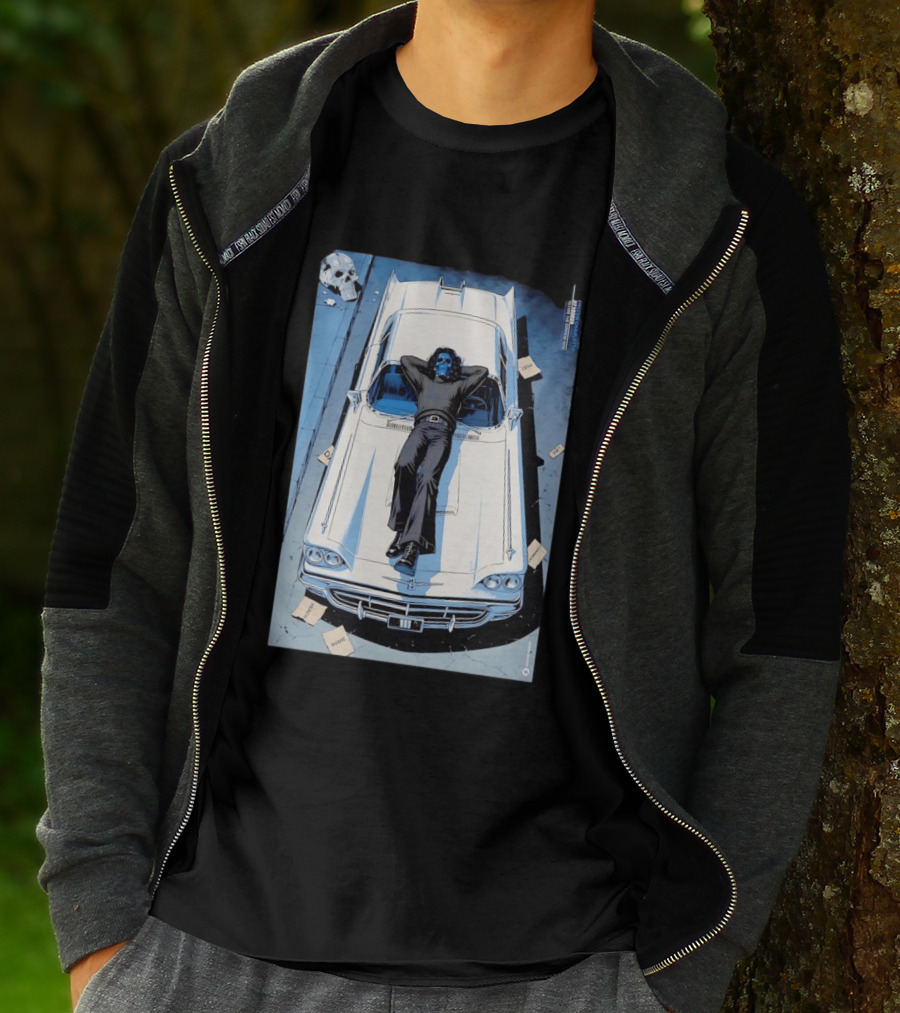 Filter Charlotte You Are The Content Now Tour Blue Skull Man On Classic Car T-Shirt
