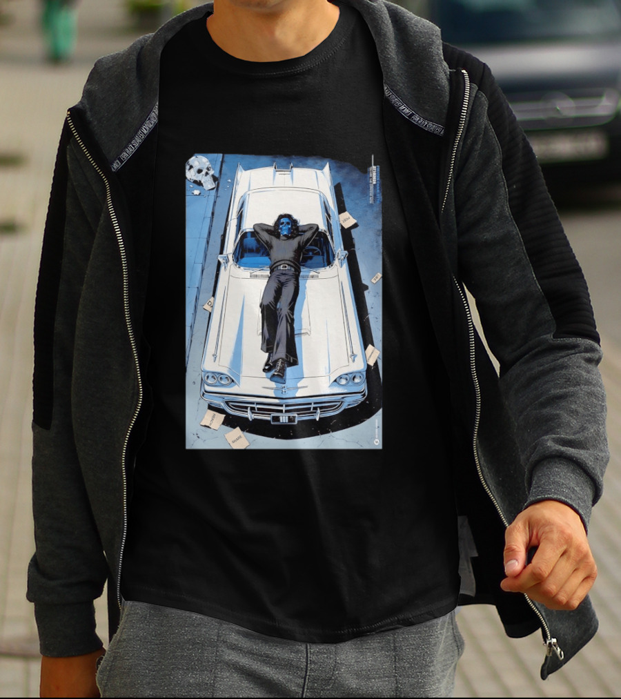Filter Charlotte You Are The Content Now Tour Blue Skull Man On Classic Car T-Shirt