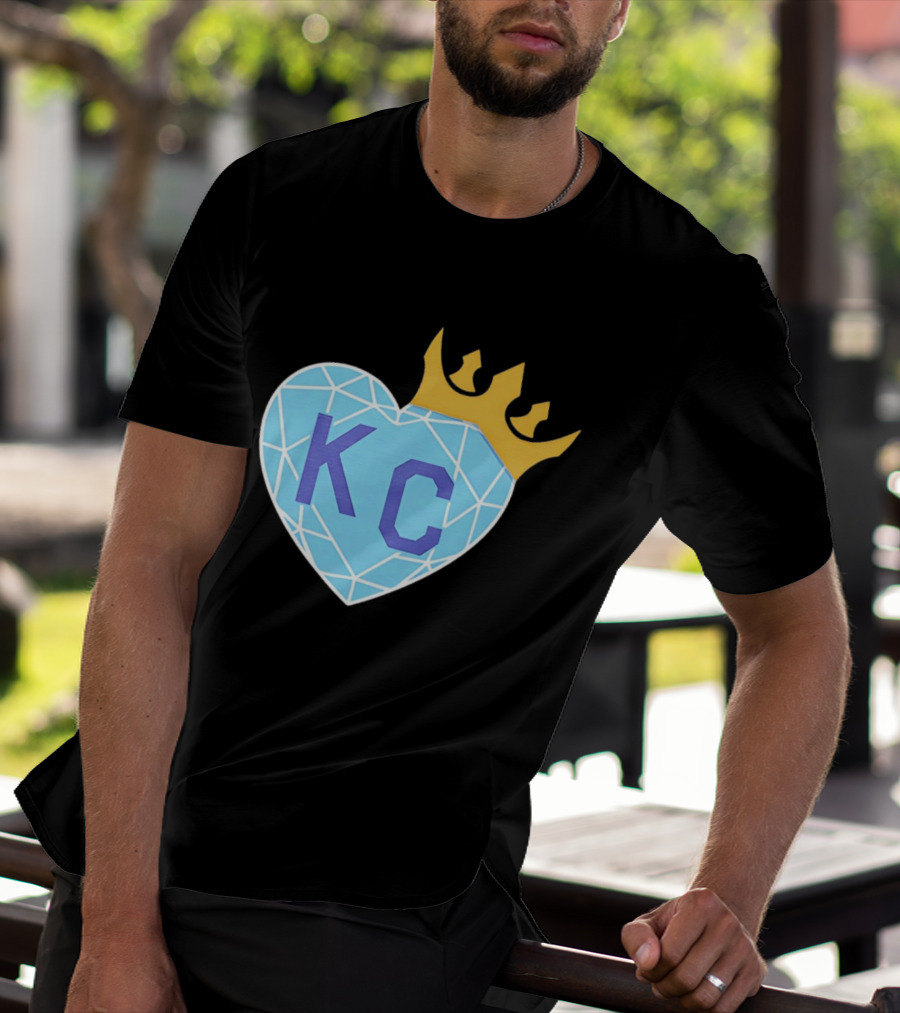 KC Diamond Heart With Golden Crown T-Shirt