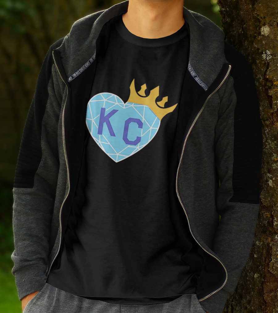 KC Diamond Heart With Golden Crown T-Shirt