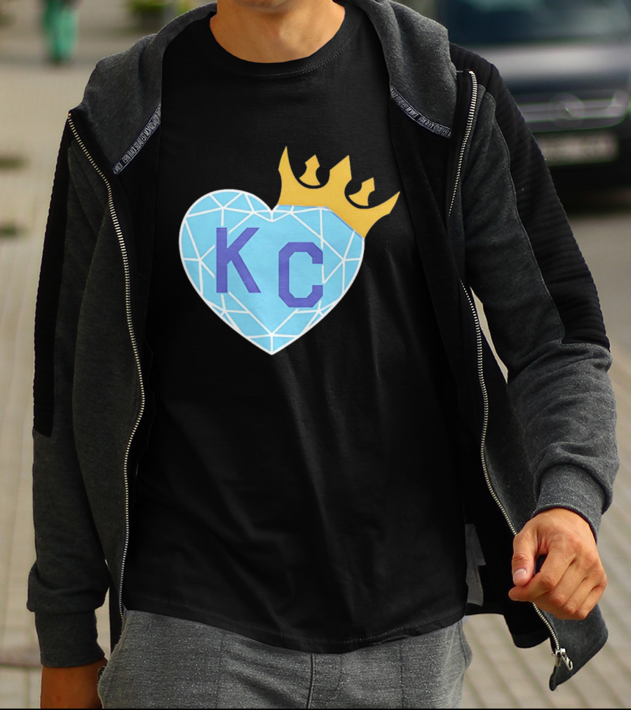 KC Diamond Heart With Golden Crown T-Shirt