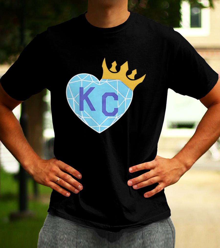 KC Diamond Heart With Golden Crown T-Shirt