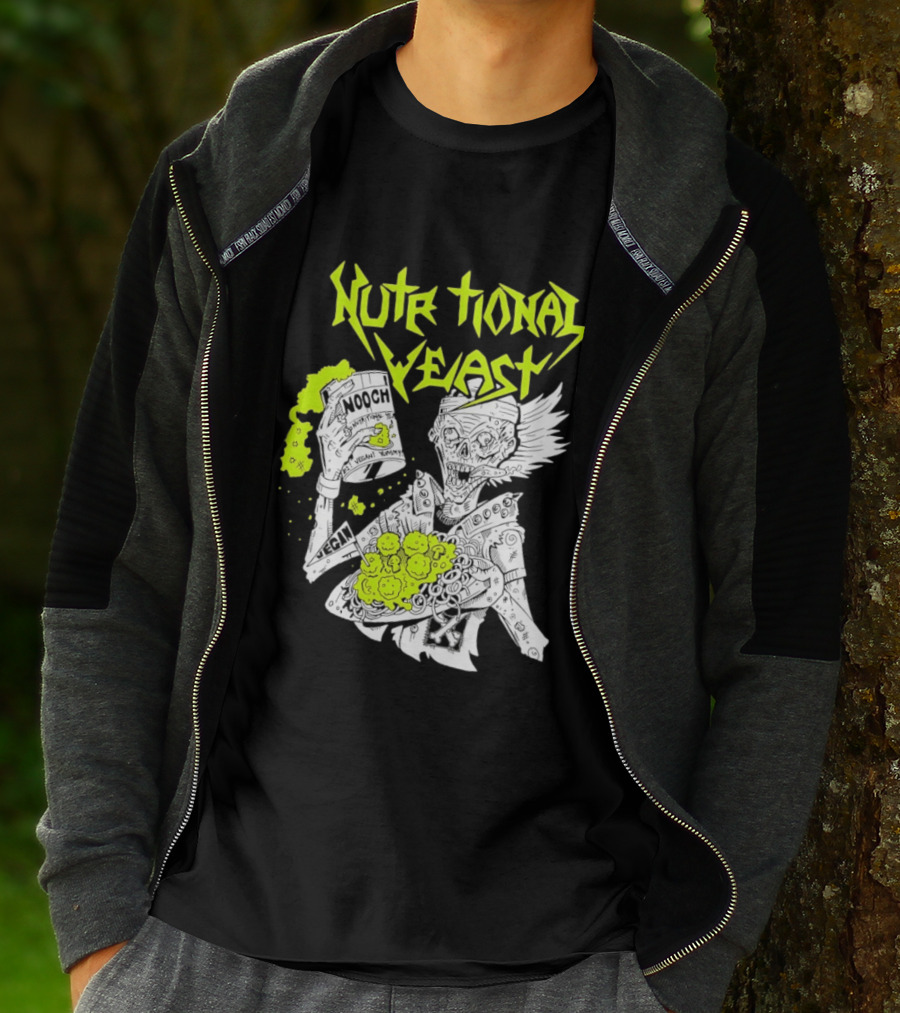 Nutritional Yeast Nooch Vegan Yummy B12 Skeleton T-Shirt