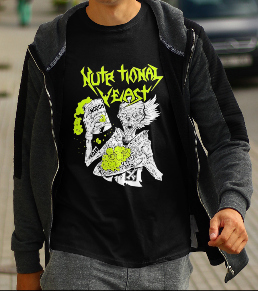 Nutritional Yeast Nooch Vegan Yummy B12 Skeleton T-Shirt