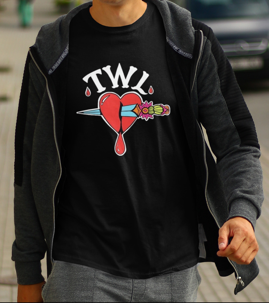 TWL Heart Dagger Tattoo Style Red Dripping Heart T-Shirt