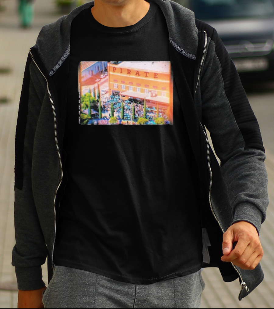 Pirate Life Brewery Port Adelaide Scene With Building And Crowd T-Shirt