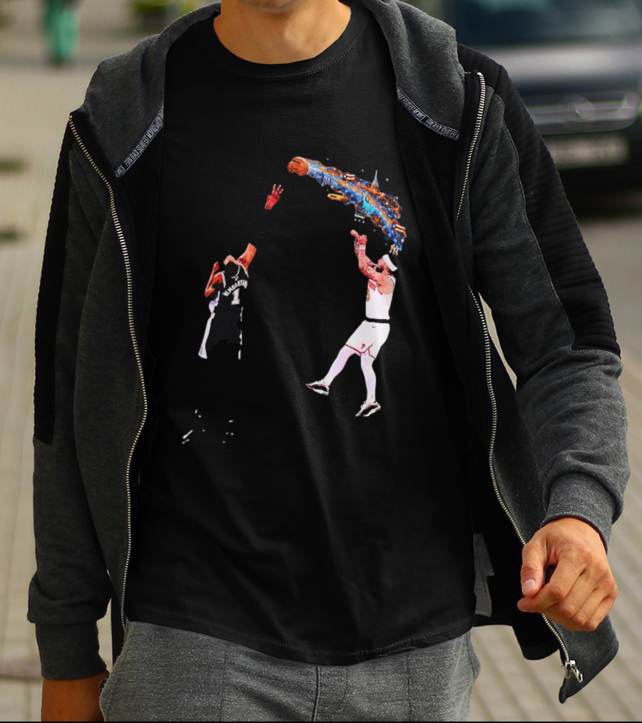 Wembanyama Vs New York Basketball Player Dynamic Showdown T-Shirt