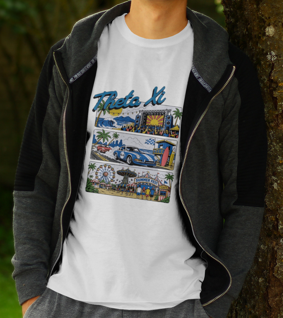 Theta Xi Summer Fest Beach Concert Car Show Ferris Wheel Tickets T-Shirt