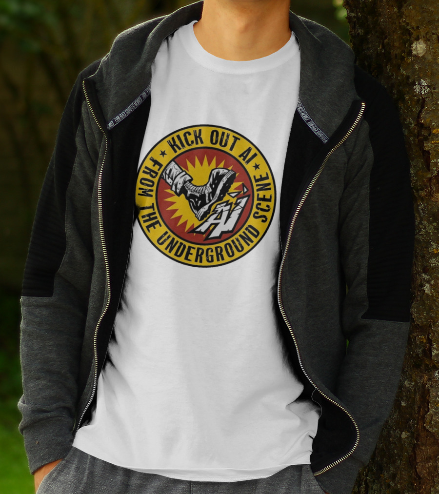 Kick Out AI From The Underground Scene Anti AI T-Shirt