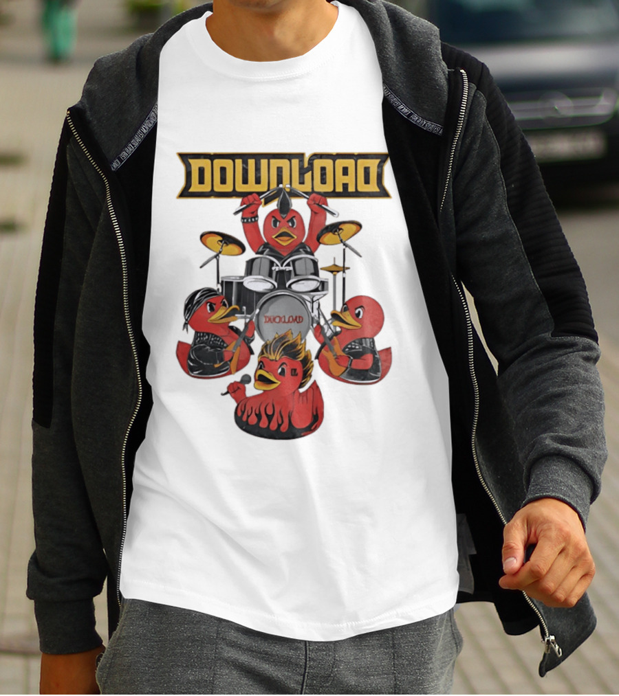 Download Festival Duck Band Rock Drummers T-Shirt