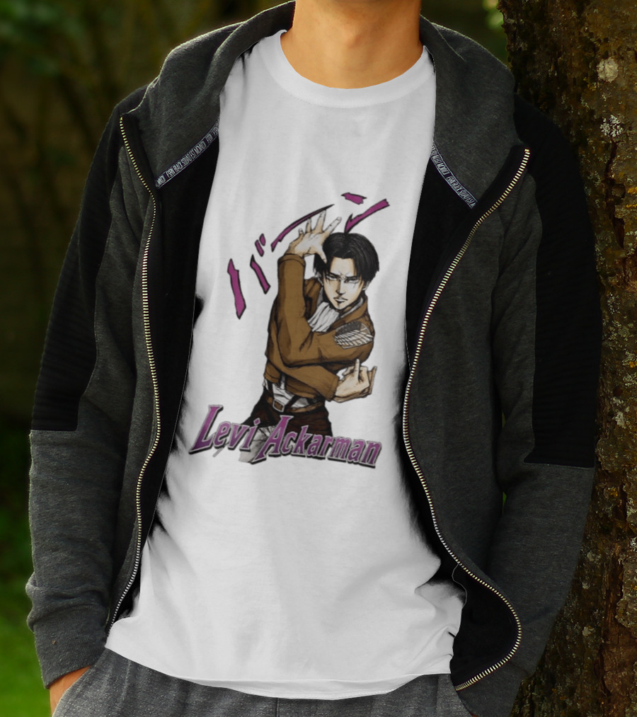 Levi Ackerman Anime Character Pose Attack On Titan Manga T-Shirt