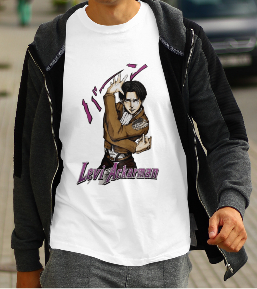 Levi Ackerman Anime Character Pose Attack On Titan Manga T-Shirt