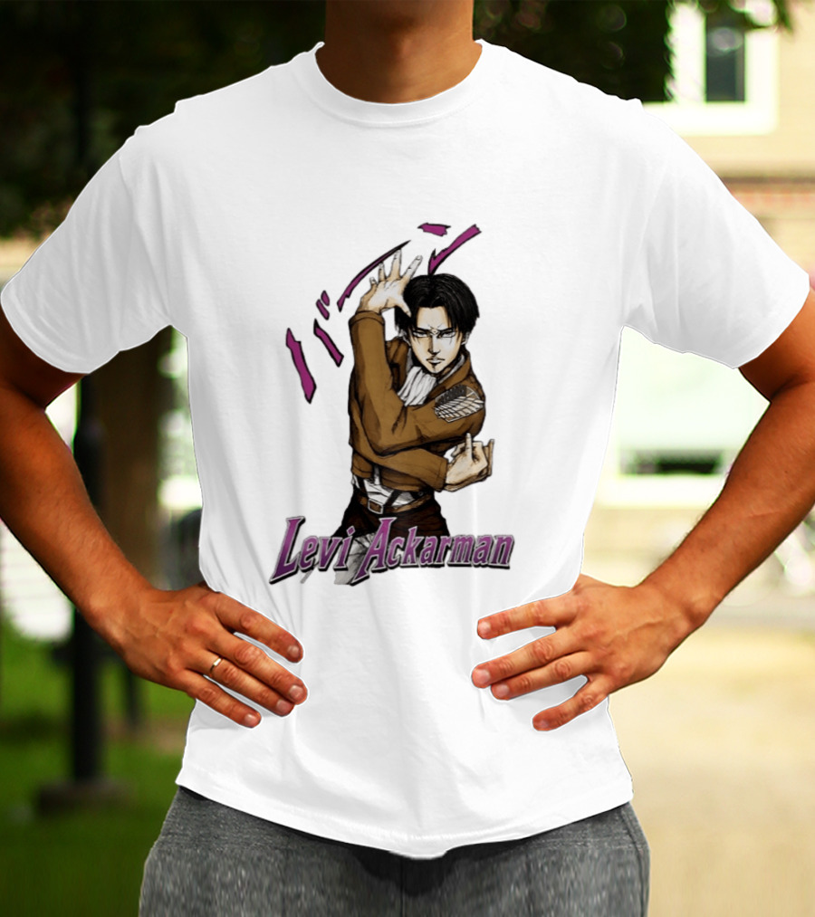Levi Ackerman Anime Character Pose Attack On Titan Manga T-Shirt